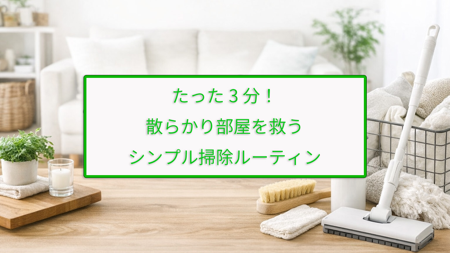 たった3分！散らかり部屋を救うシンプル掃除ルーティン