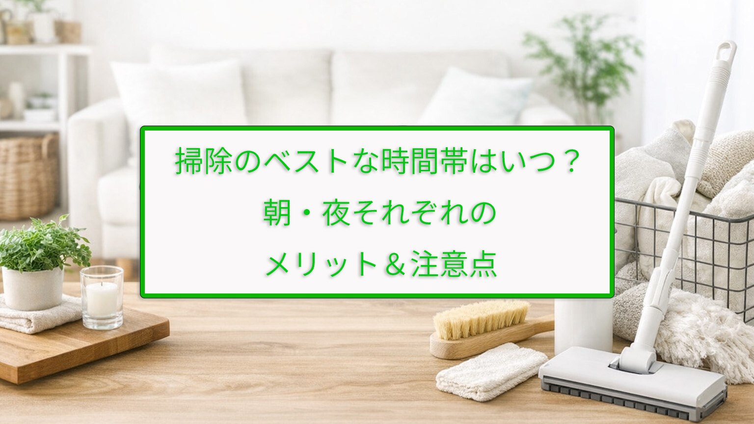掃除のベストな時間帯はいつ？朝・夜それぞれのメリット＆注意点